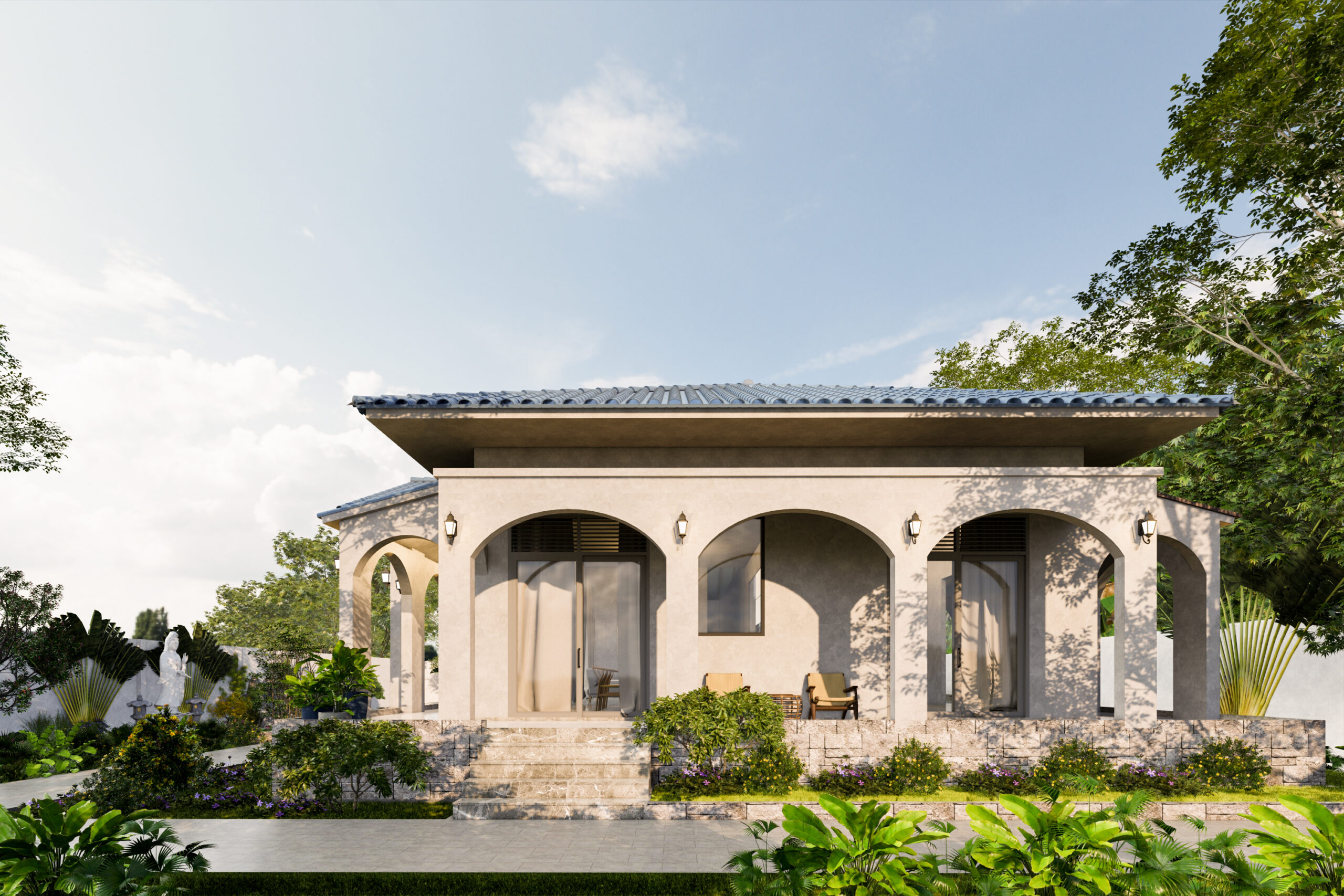 Biệt thự Mái Nhật 10x17m cực sang trọng ở Bảo Lộc